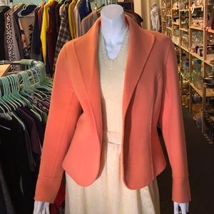 Tesori Wool / Cashmere Sherbert Orange Blazer Coat
